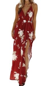 RED FLORAL PRINT MAXI DRESS *NEW* SIZE S